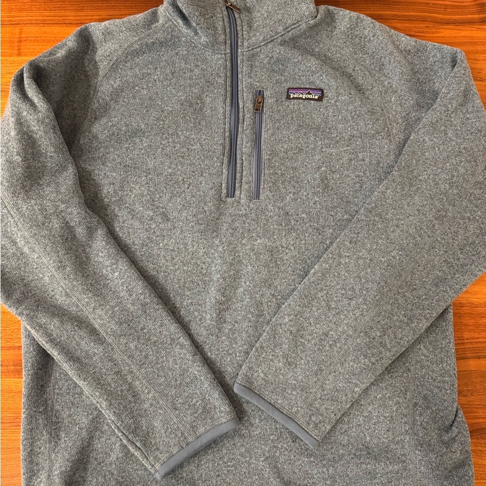 Patagonia Men's Zip-Up Blue Gray Sweater